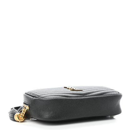 Saint Laurent Grain De Poudre Matelasse Monogram Mini Lou Camera Bag Black 4 of 8