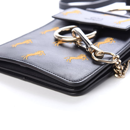 Chloe Smooth Calfskin Little Horses Embroidered Mini Faye Bracelet Bag Black 9 of 9