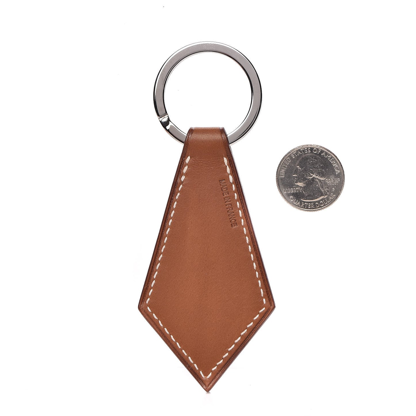 Barenia Palladium Tab Key Ring Fauve