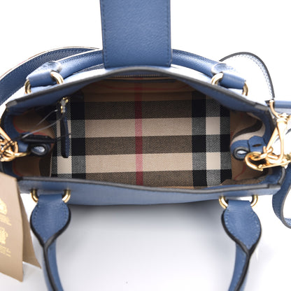 Burberry Soft Grain Calfskin Small Buckle Tote Steel Blue 5 of 7