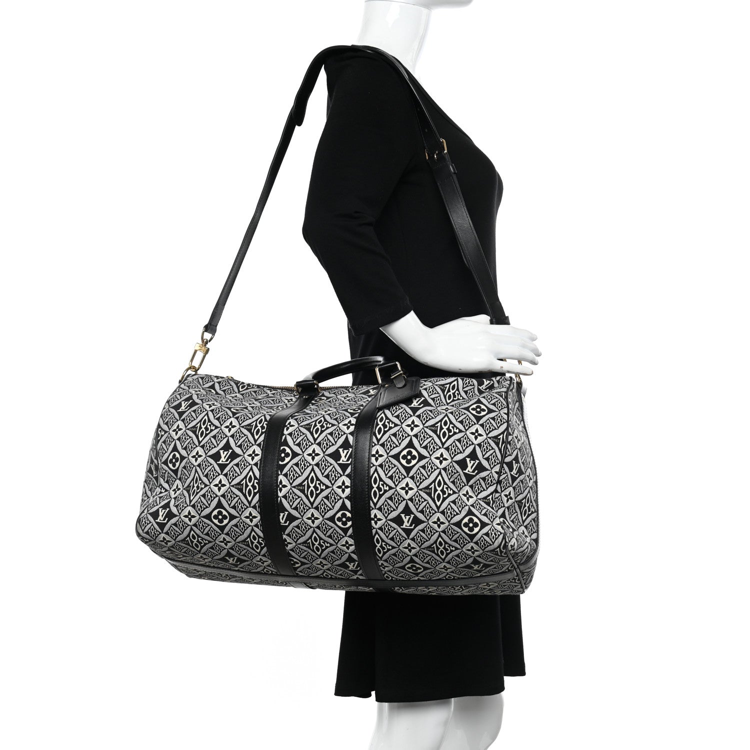 Louis Vuitton Jacquard Since 1854 Keepall Bandouliere 45 Grey 2 of 12