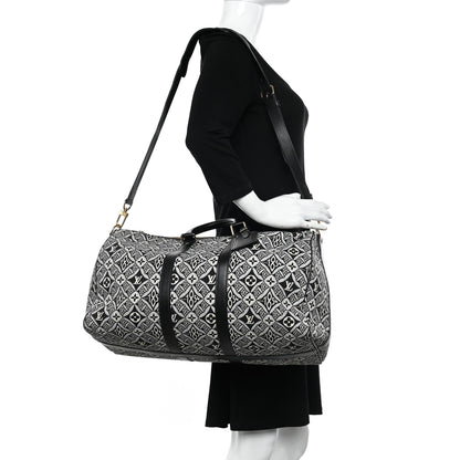 Louis Vuitton Jacquard Since 1854 Keepall Bandouliere 45 Grey 2 of 12
