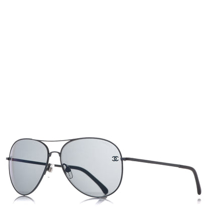 Chanel Metal Aviator CC Sunglasses 4189 T-Q Black 1 of 9