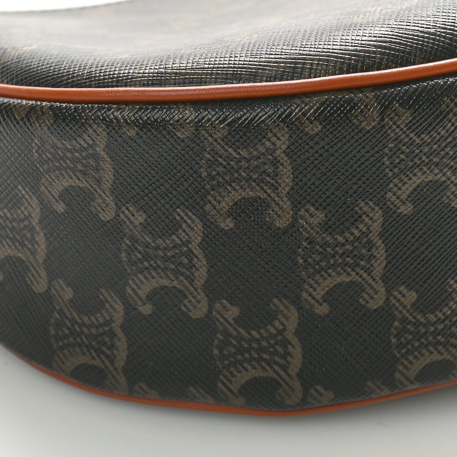 Celine Triomphe Canvas Calfskin Ava Shoulder Bag Tan 9 of 10