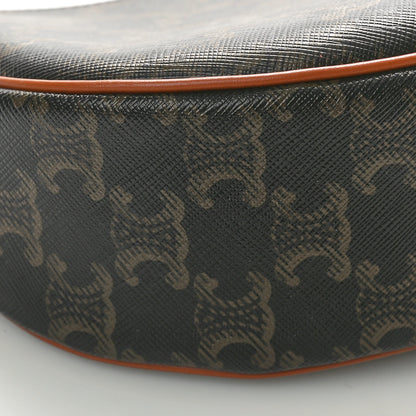Celine Triomphe Canvas Calfskin Ava Shoulder Bag Tan 9 of 10
