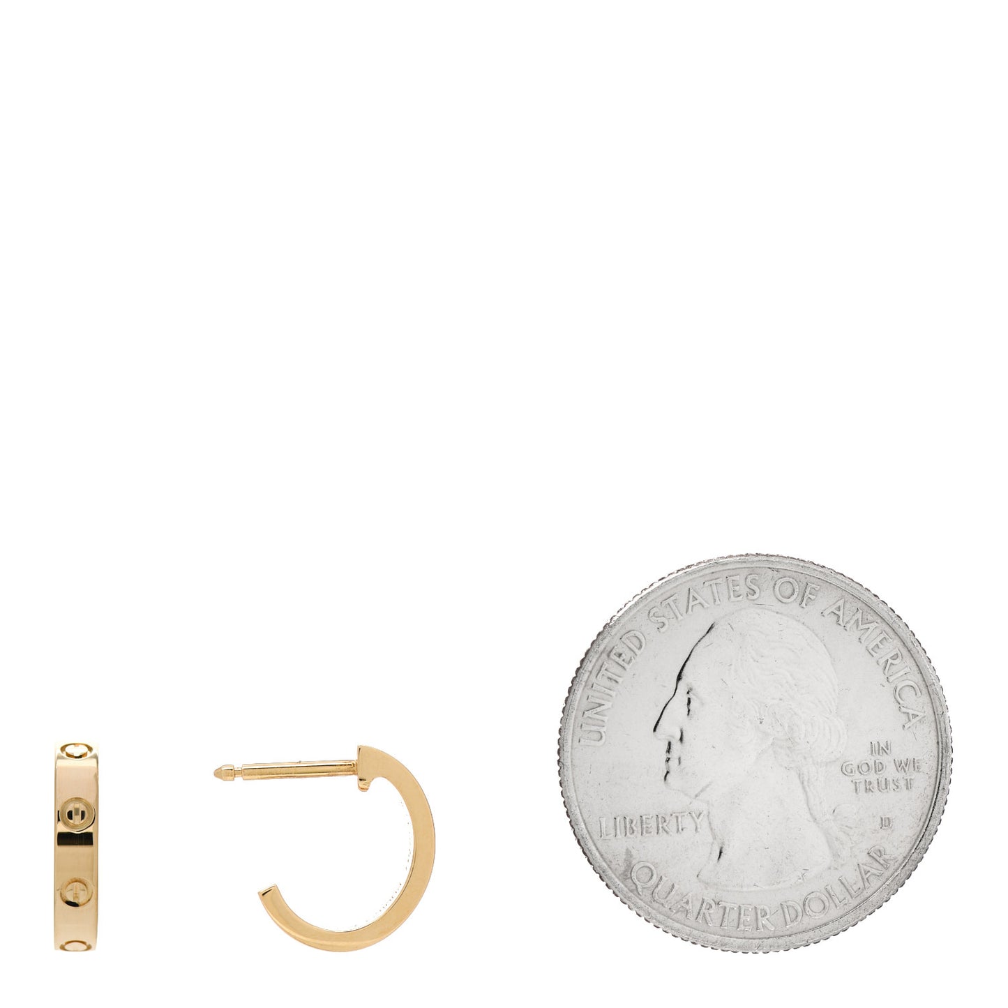 18K Yellow Gold Small LOVE Hoop Earrings