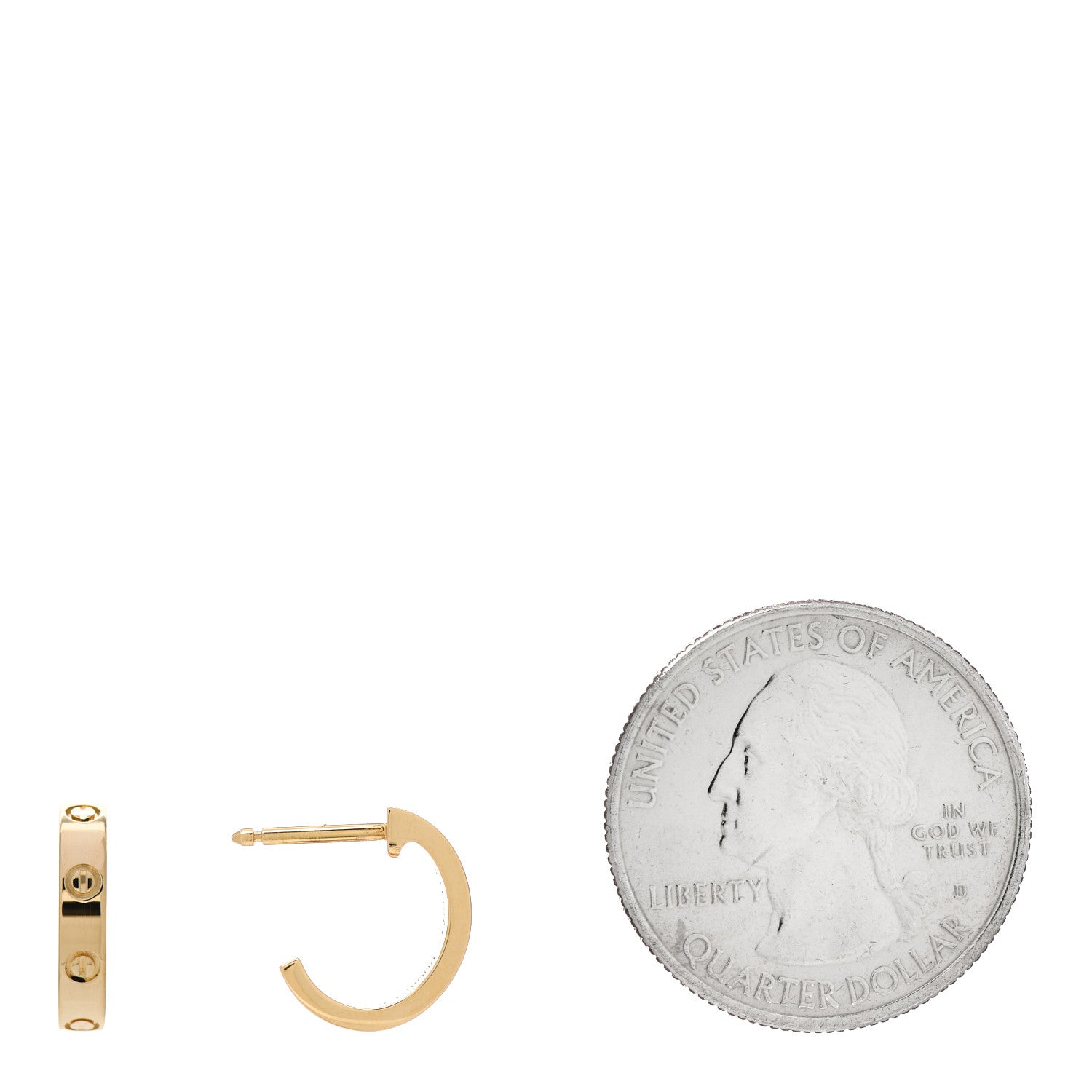 Cartier 18K Yellow Gold Small LOVE Hoop Earrings 2 of 4