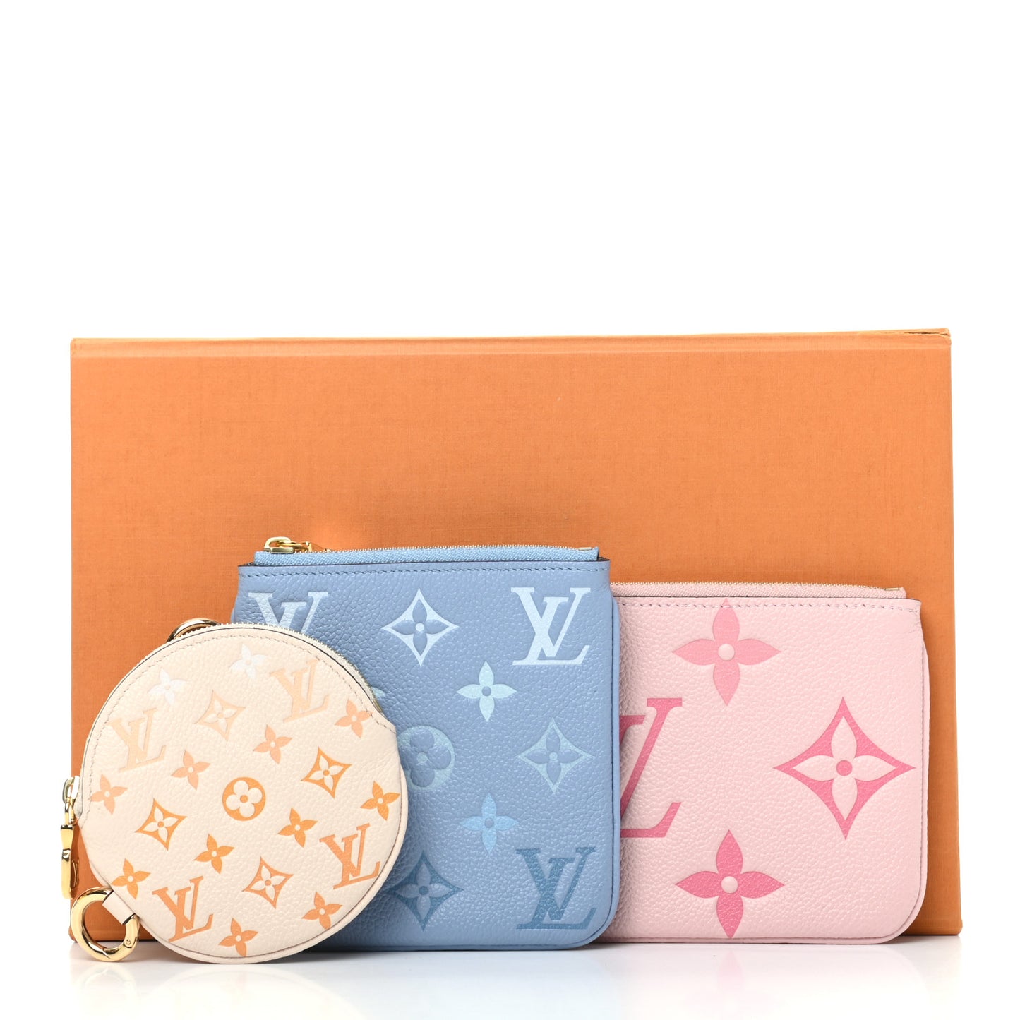 Empreinte Monogram Giant By The Pool Trio Pouch Rosebud Summer Blue Cream Saffron