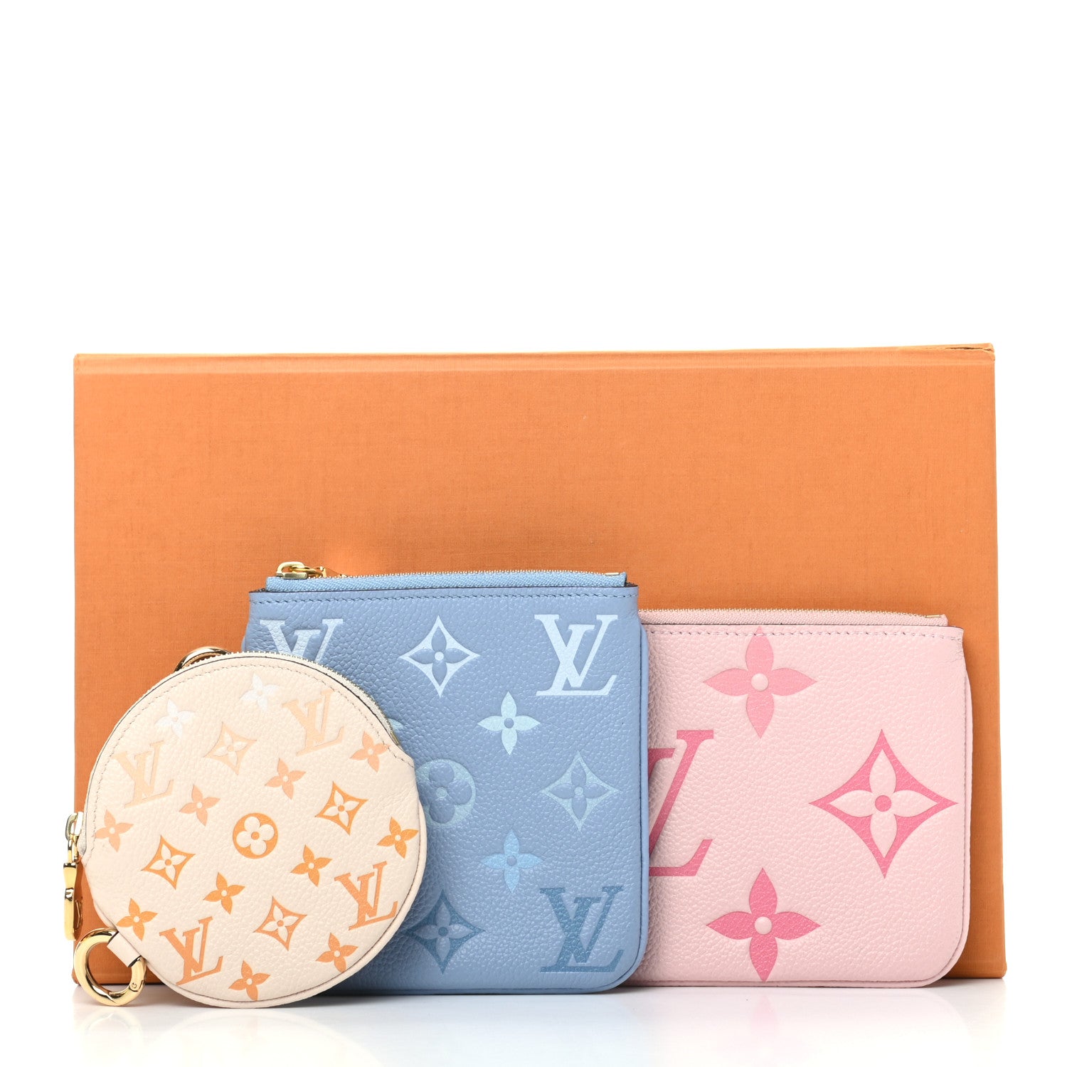 Louis Vuitton Empreinte Monogram Giant By The Pool Trio Pouch Rosebud Summer Blue Cream Saffron 8 of 9
