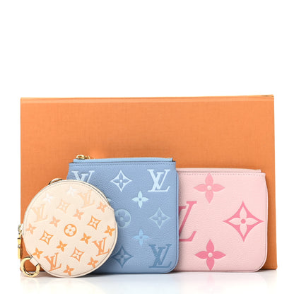 Louis Vuitton Empreinte Monogram Giant By The Pool Trio Pouch Rosebud Summer Blue Cream Saffron 8 of 9