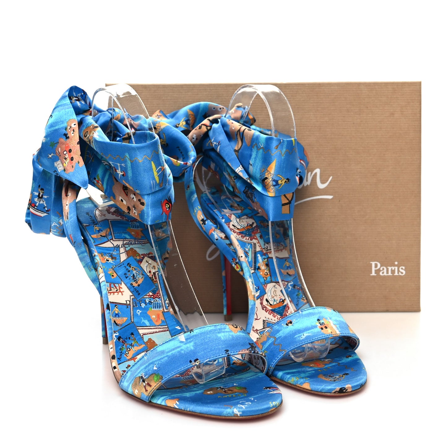 Crepe Satin Greekaba Du Desert 100 Sandal 39 Blue Multicolor