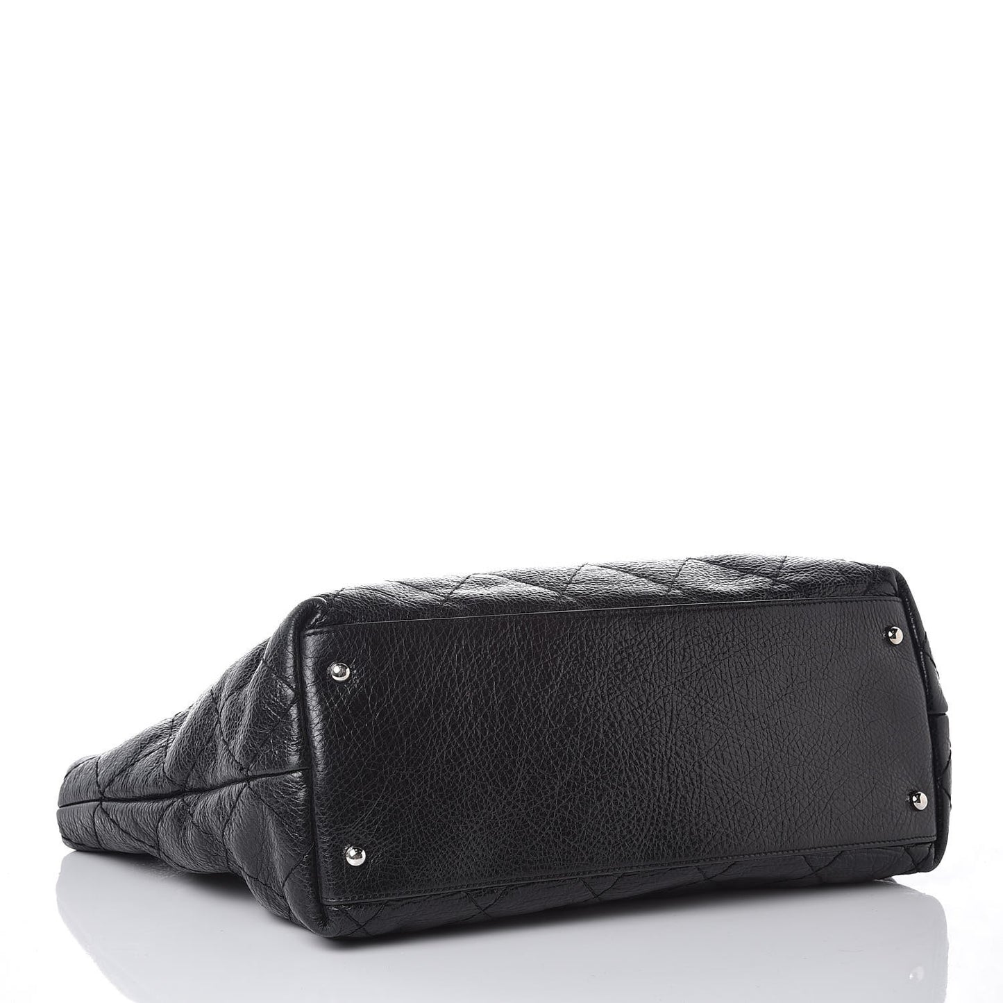 Glazed Calfskin Large On The Road Tote Black