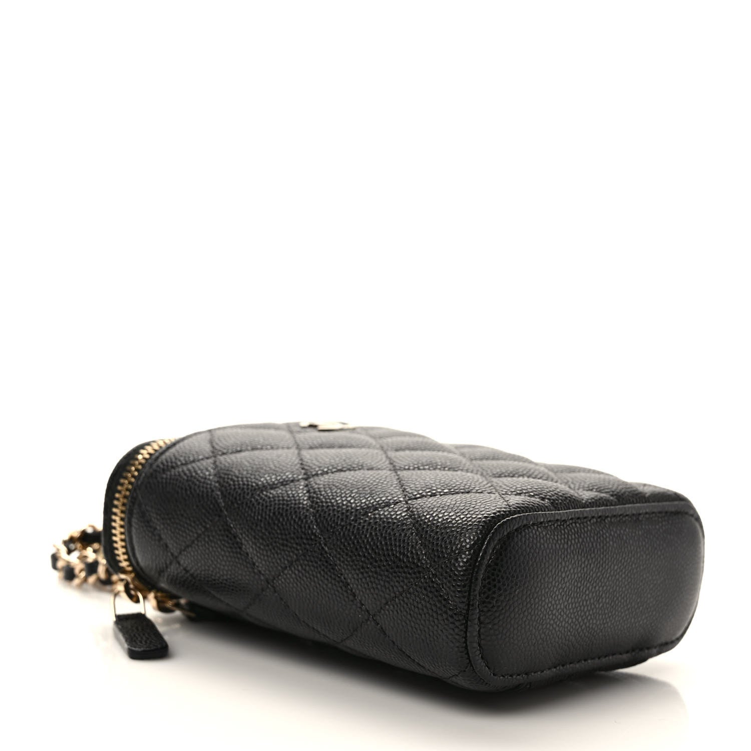 Chanel Caviar Quilted Small Vertical Coco Beauty Vanity Case With Chain Black 4 of 10