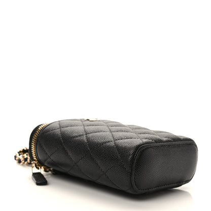 Chanel Caviar Quilted Small Vertical Coco Beauty Vanity Case With Chain Black 4 of 10