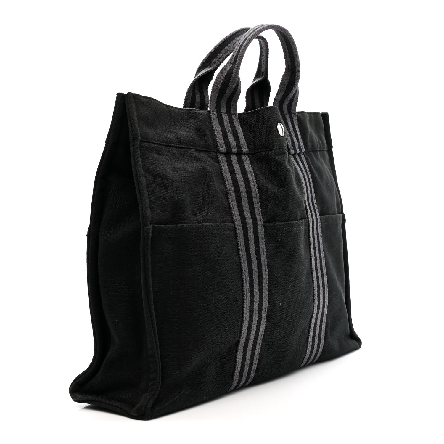 Hermes Canvas Herline MM Tote Black 3 of 12