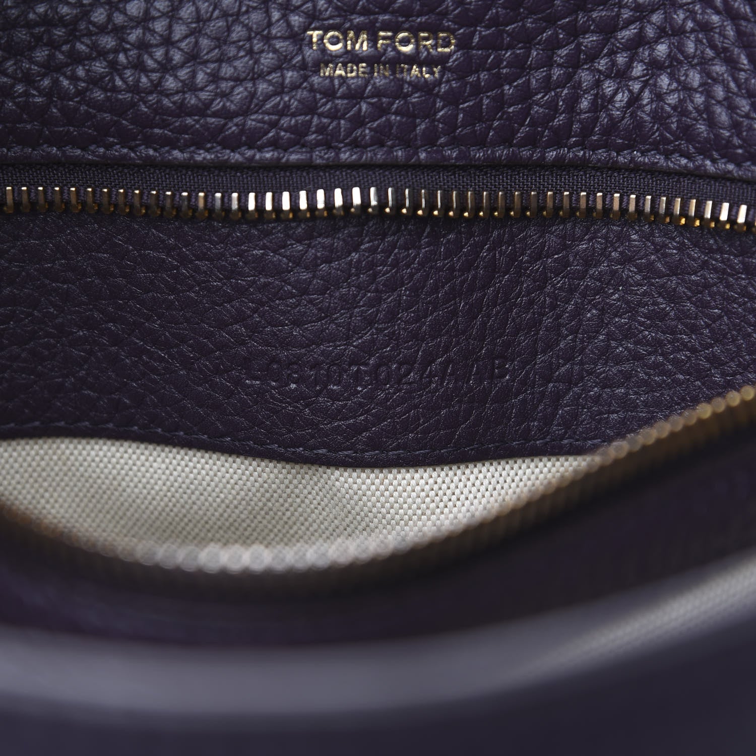 Tom Ford Pebbled Calfskin Small Alix Padlock Zip Hobo Bag Wine 11 of 11
