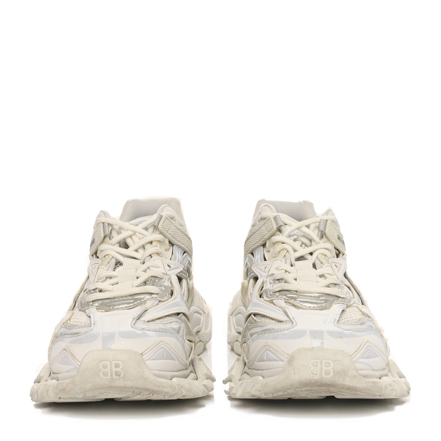 Balenciaga Rubber Mesh Womens Track.2 Open Sneakers 40 White