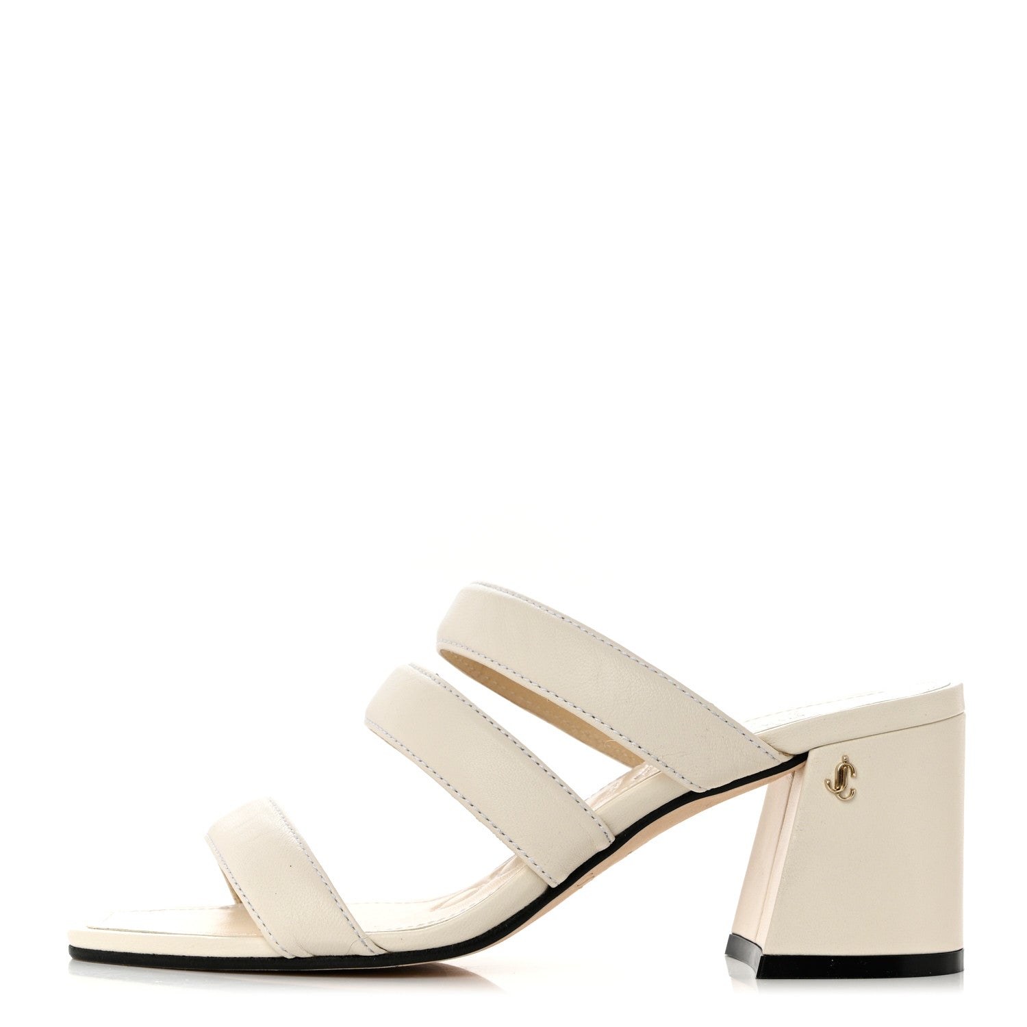 Jimmy Choo Nappa Auna 65 Mule Sandals 36.5 Latte 1 of 7
