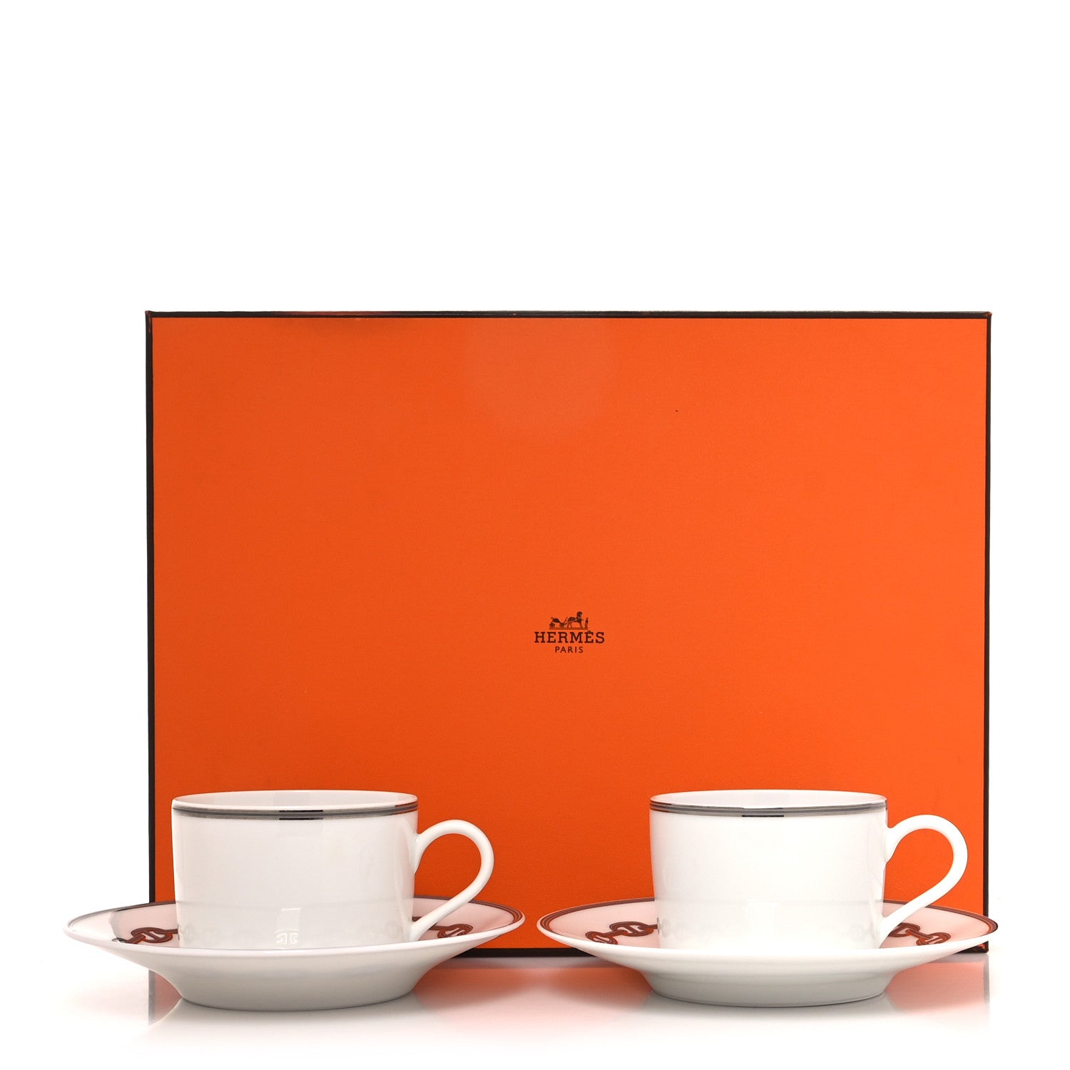 Hermes Porcelain Platinum Chaine d'Ancre Tea Cup and Saucer Set of 2 13 of 13