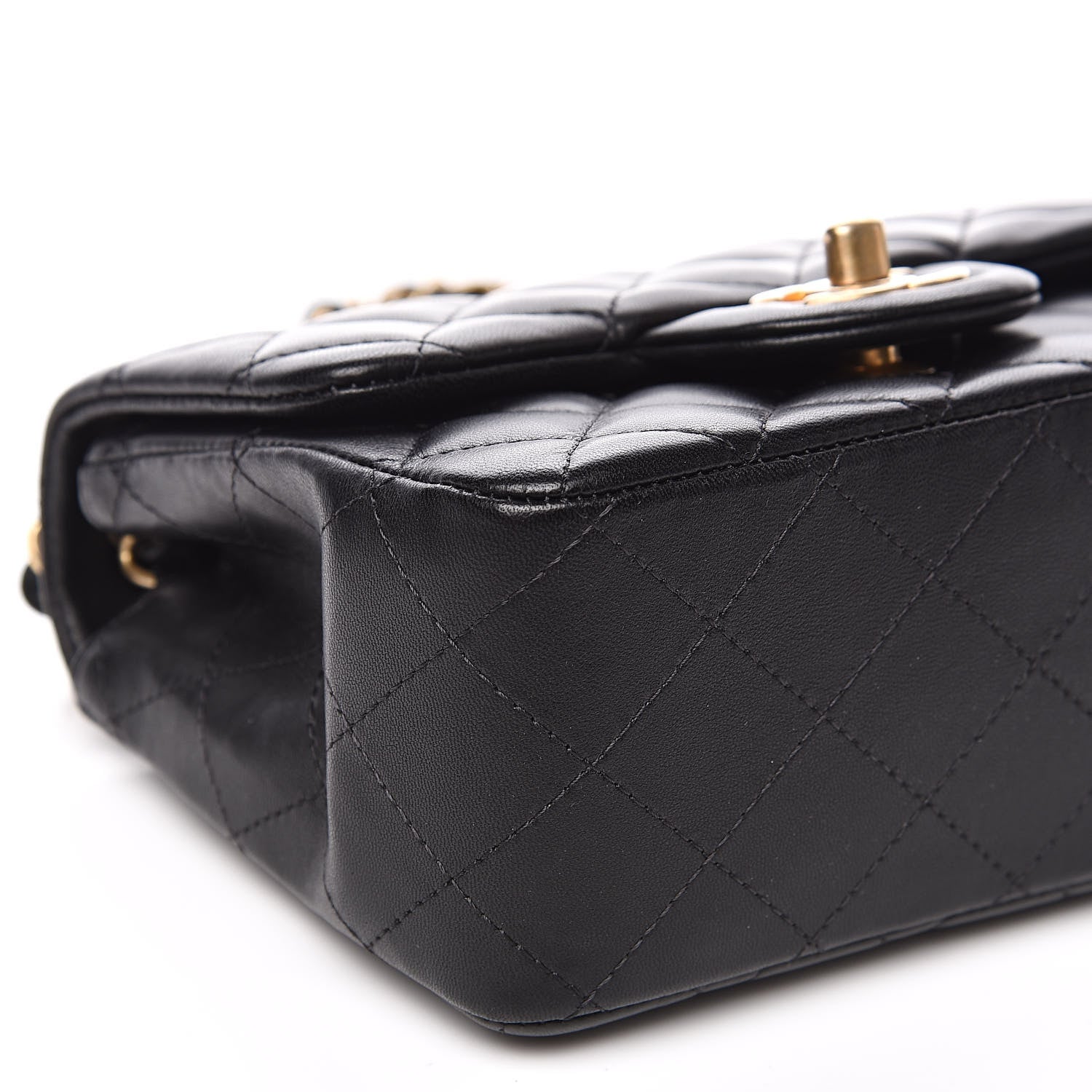 Chanel Lambskin Quilted Mini Square Flap Black 9 of 12