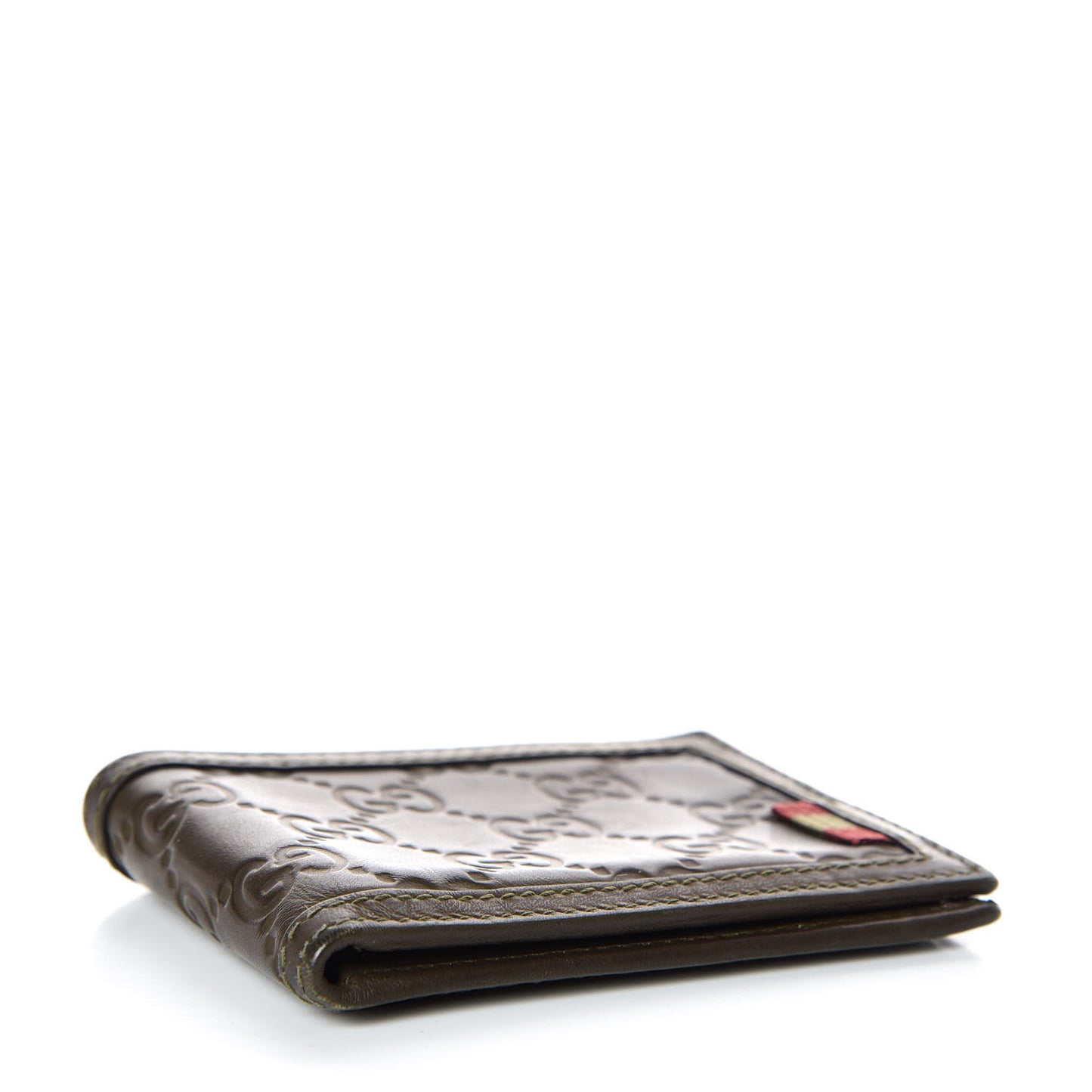 Guccissima Rubber Mini Bi Fold Wallet Green