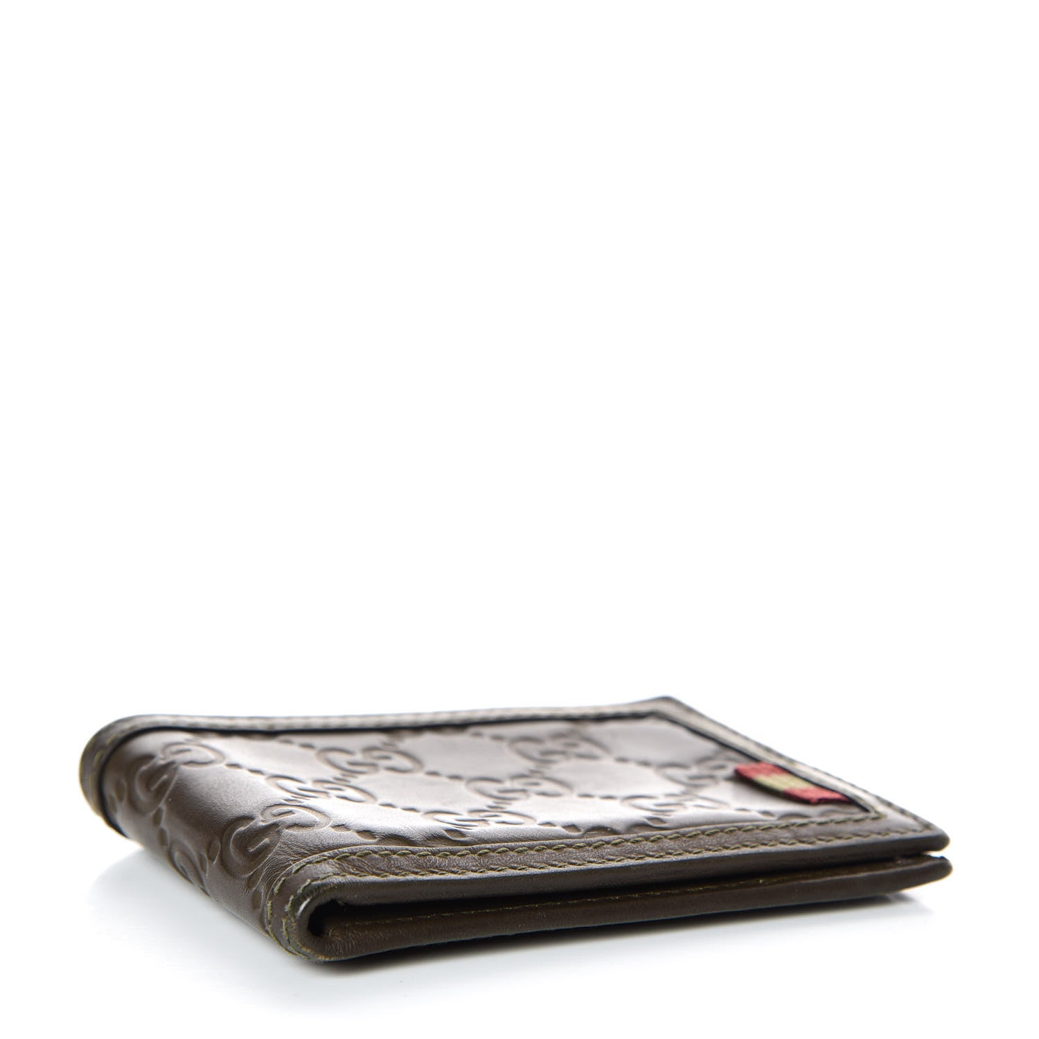 Gucci Guccissima Rubber Mini Bi Fold Wallet Green 4 of 8