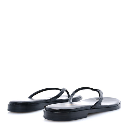 Chanel Goatskin CC Times Square Thong Sandals 37.5 Black 5 of 9