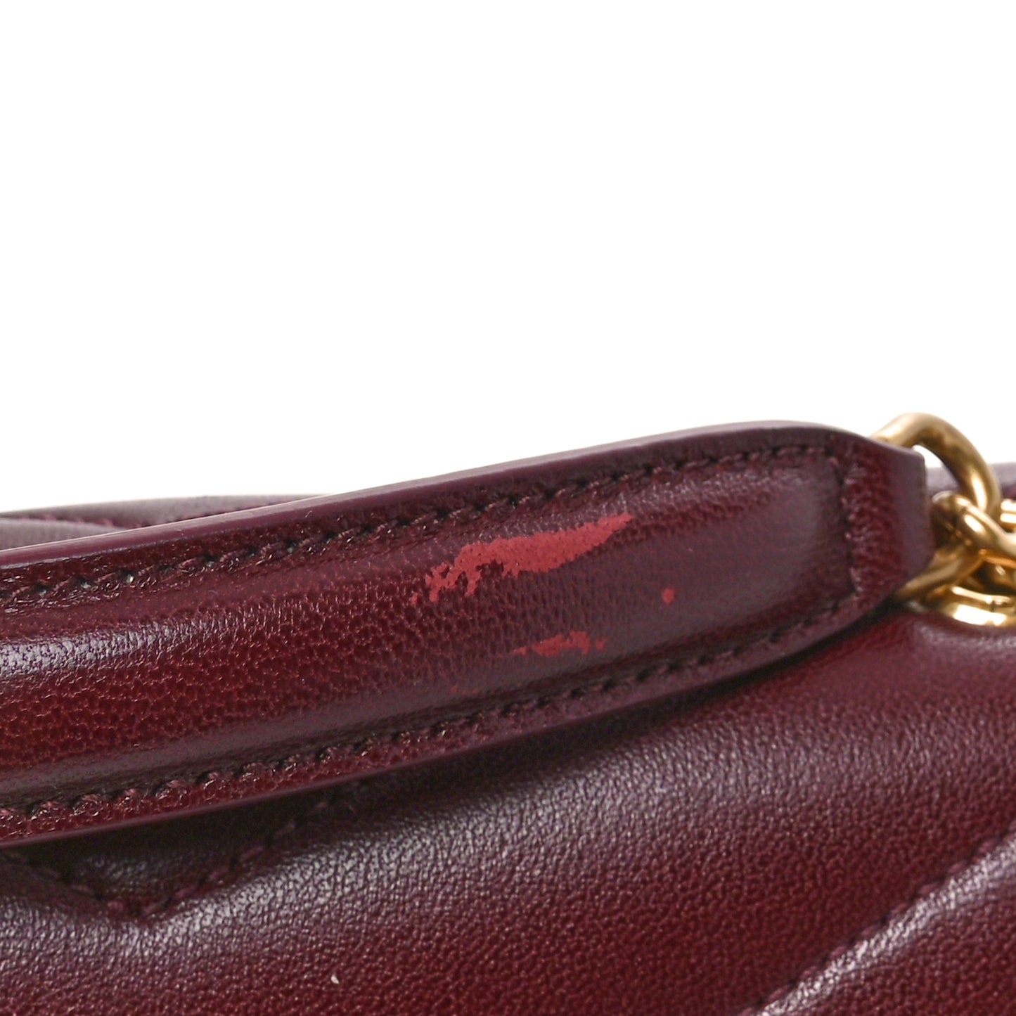 Lambskin Chevron Quilted Small Loulou Rouge Cabernet