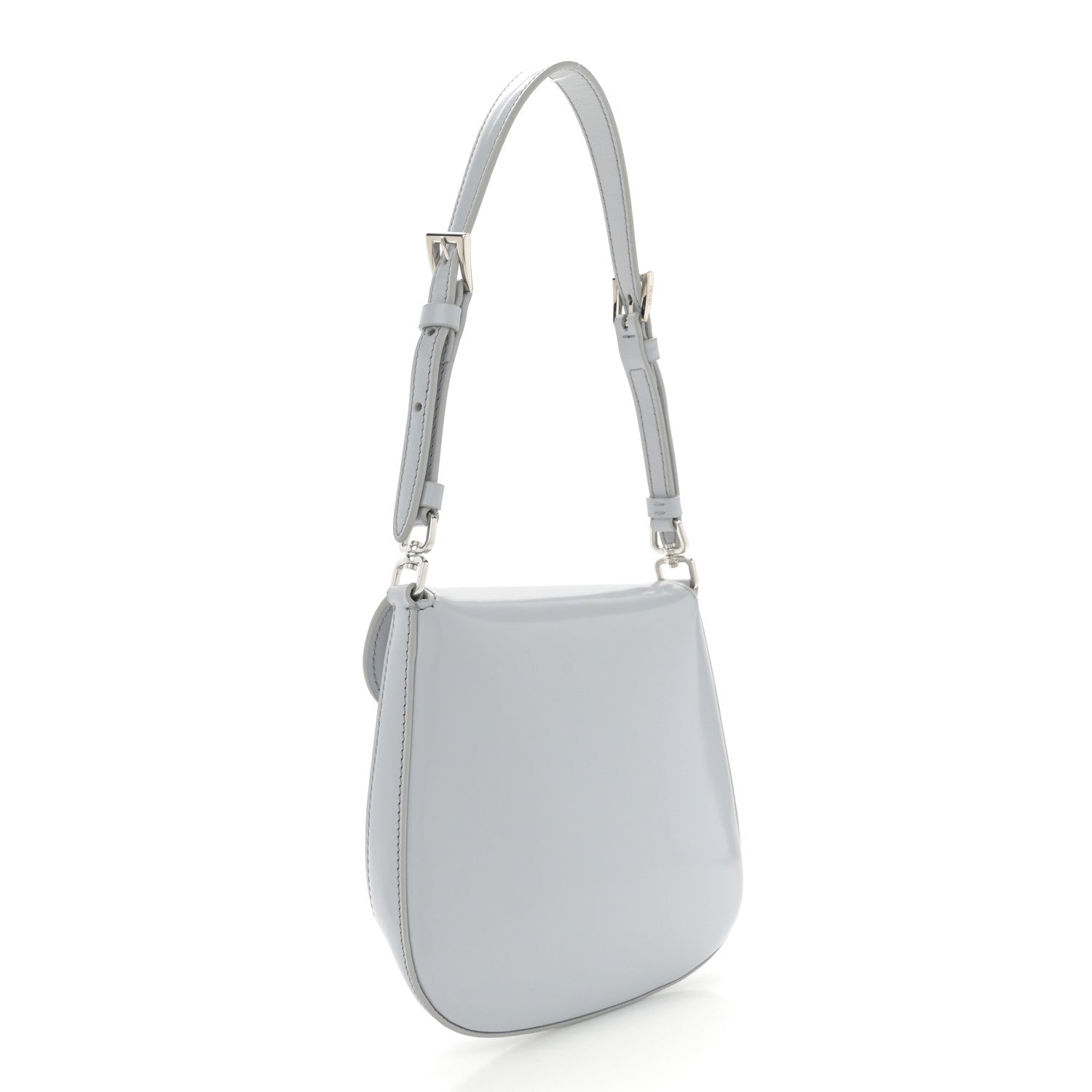 Prada Spazzolato Mini Cleo Flap Adjustable Strap Shoulder Bag Fiordaliso 3 of 9