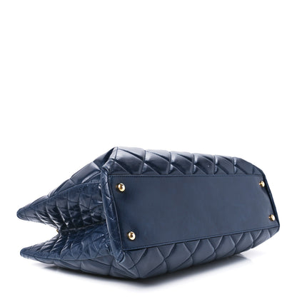 Chanel Glazed Calfskin Quilted Daily Walk Tote Navy 4 of 11