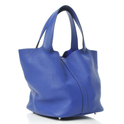 Hermes Taurillon Clemence Picotin Lock 26 GM Bleu Electrique 3 of 8