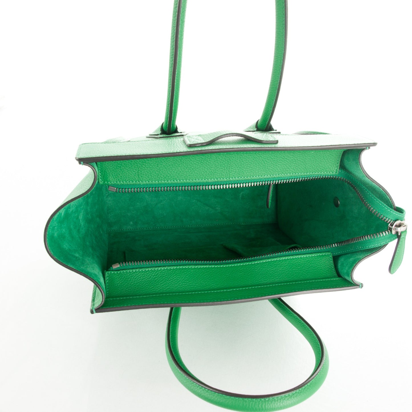 Drummed Calfskin Micro Luggage Mint