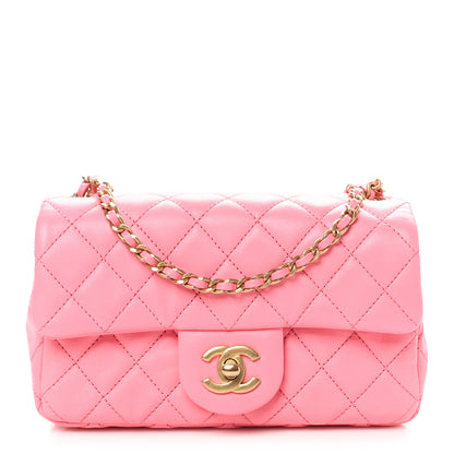Chanel Lambskin Quilted Mini Rectangular Pearl Crush Flap Pink 1 of 11