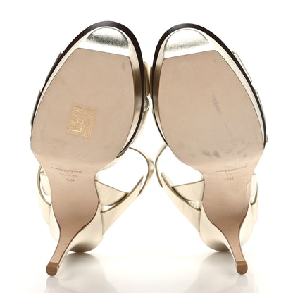 Saint Laurent Metallic Nappa Tribute 75 Platform Sandals 40 Gold 5 of 7