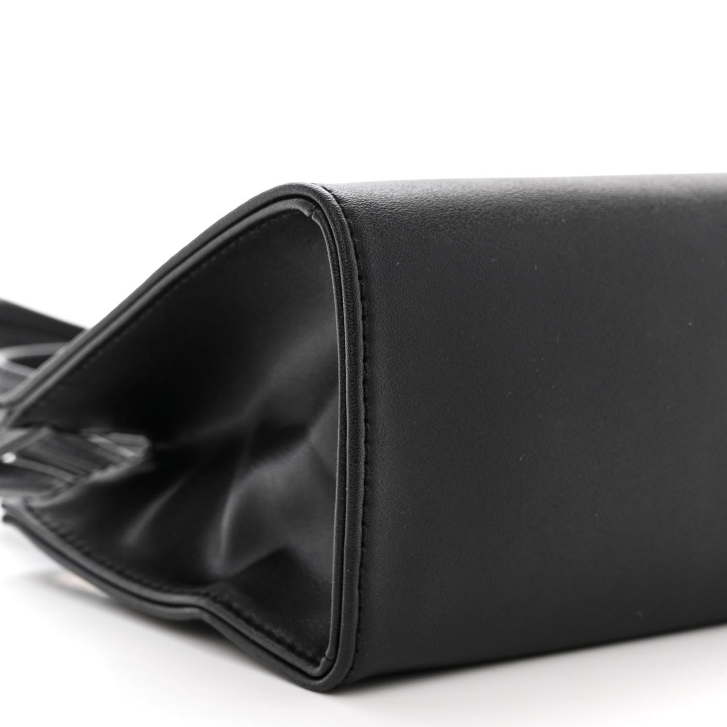 Vegan Leather Small Shopping Bag Black