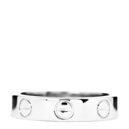 Cartier 18K White Gold 3.5mm LOVE Wedding Band Ring 45 3.25 3 of 4