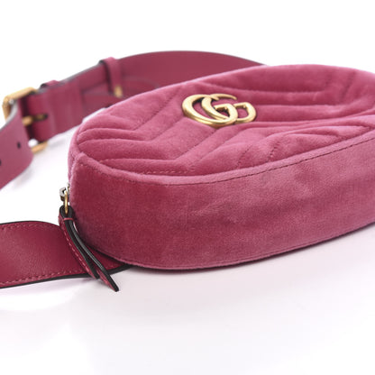 Gucci Velvet Matelasse GG Marmont Belt Bag 85 34 Light Raspberry Rose 8 of 10