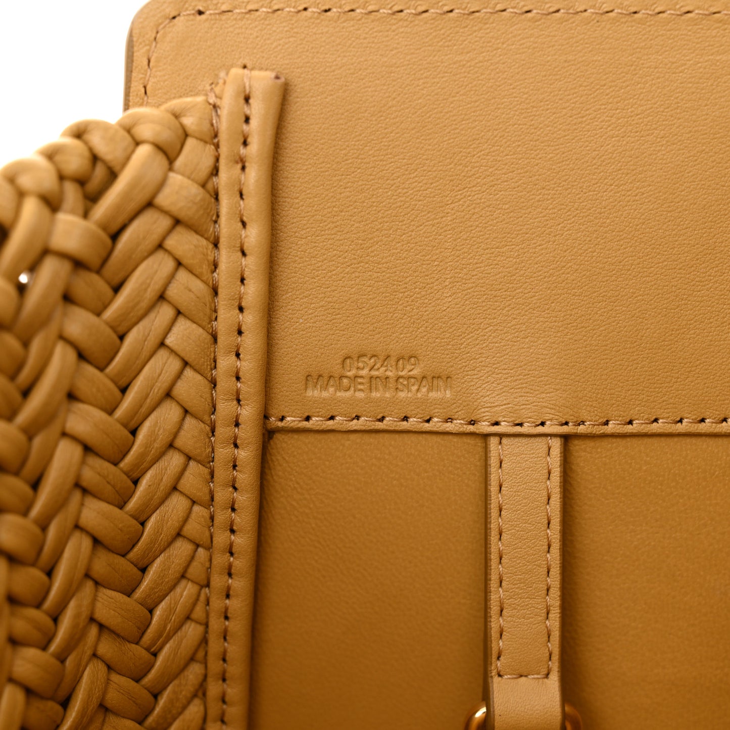 Calfskin Woven Compact Hammock Shoulder Bag  Sahara