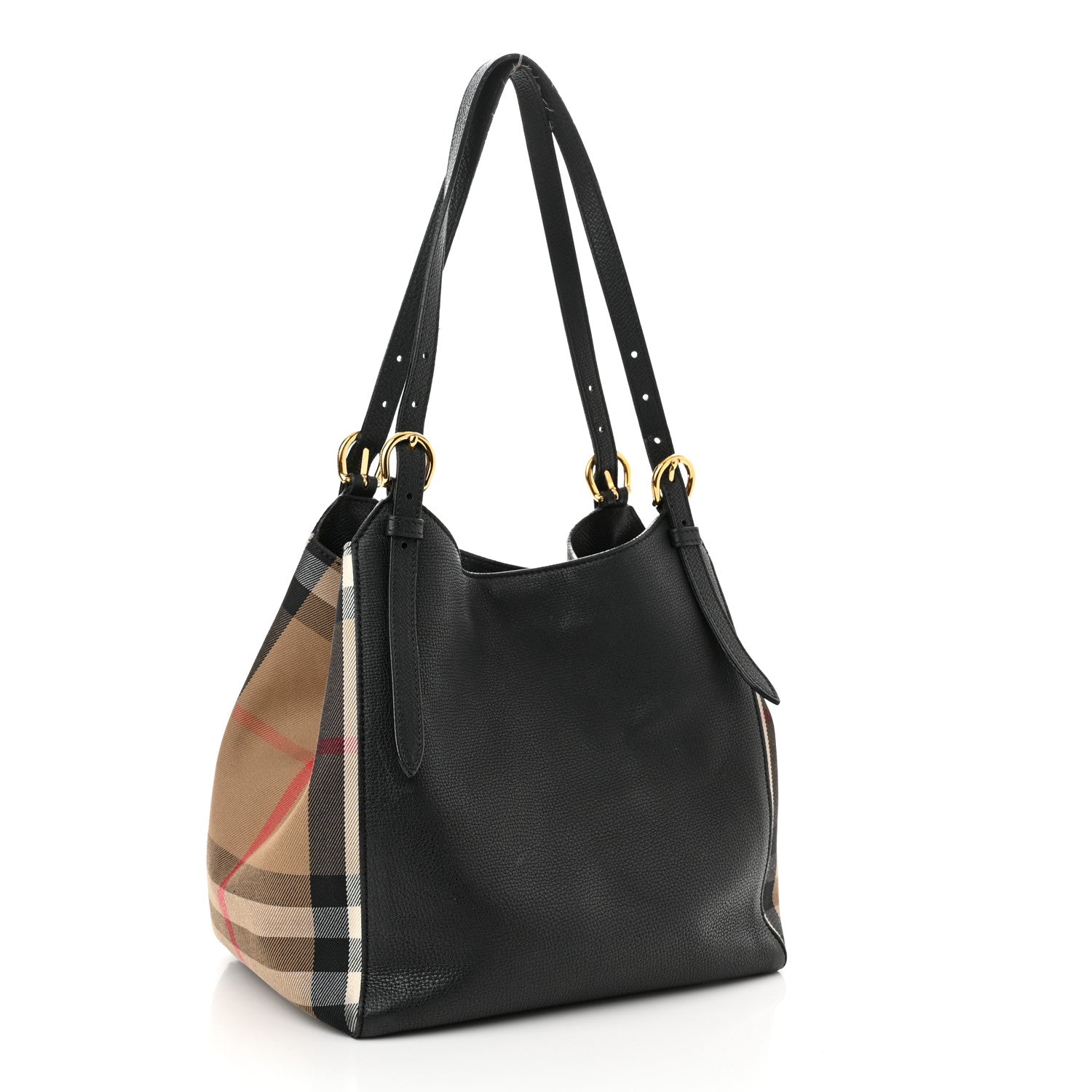 Burberry Grainy Calfskin House Check Small Canterbury Black 3 of 18