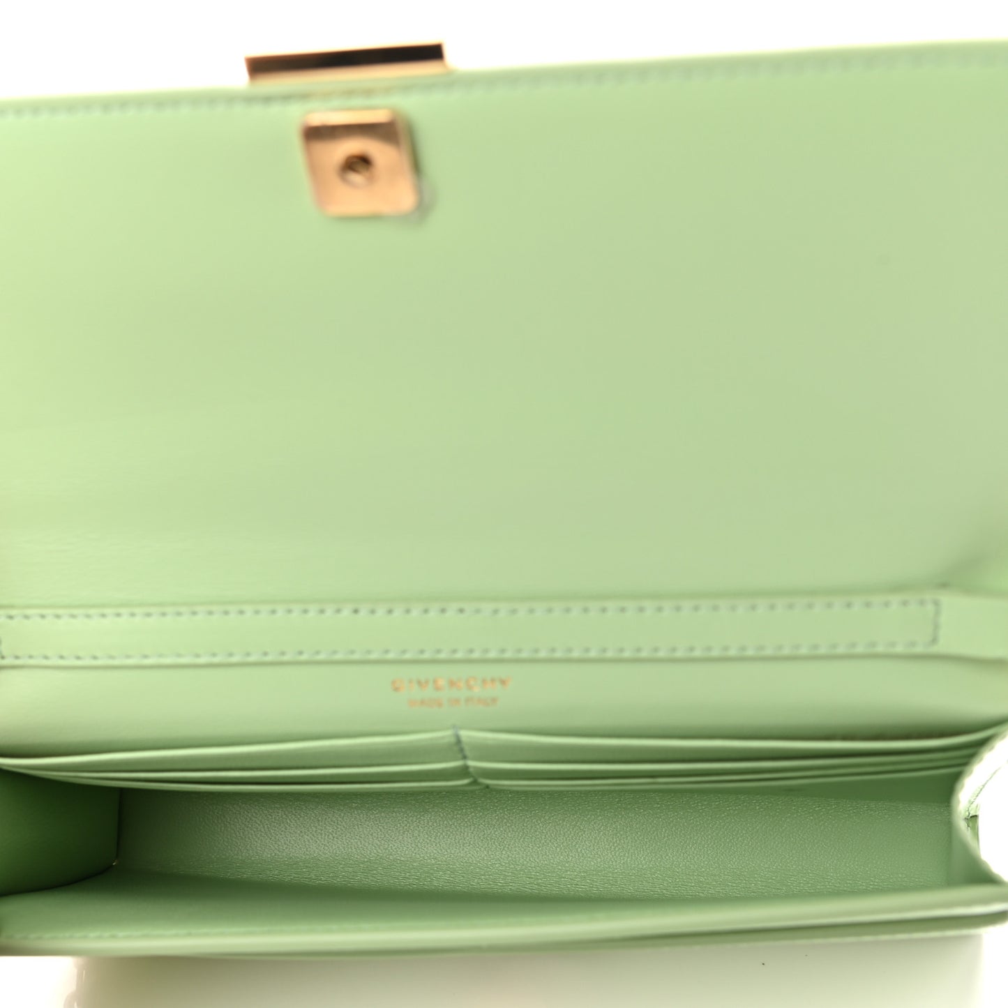 Shiny Calfskin 4G Wallet on Chain Pistachio