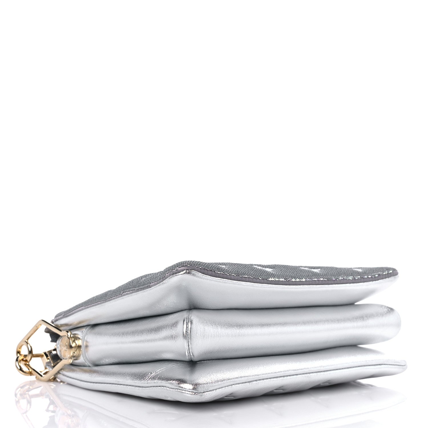Louis Vuitton Satin Sequin Embroidered Monogram Coussin BB Silver 4 of 10