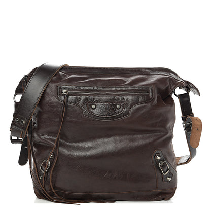 Balenciaga Chevre Classic Silver Hardware Mens Day Messenger Brown 1 of 14
