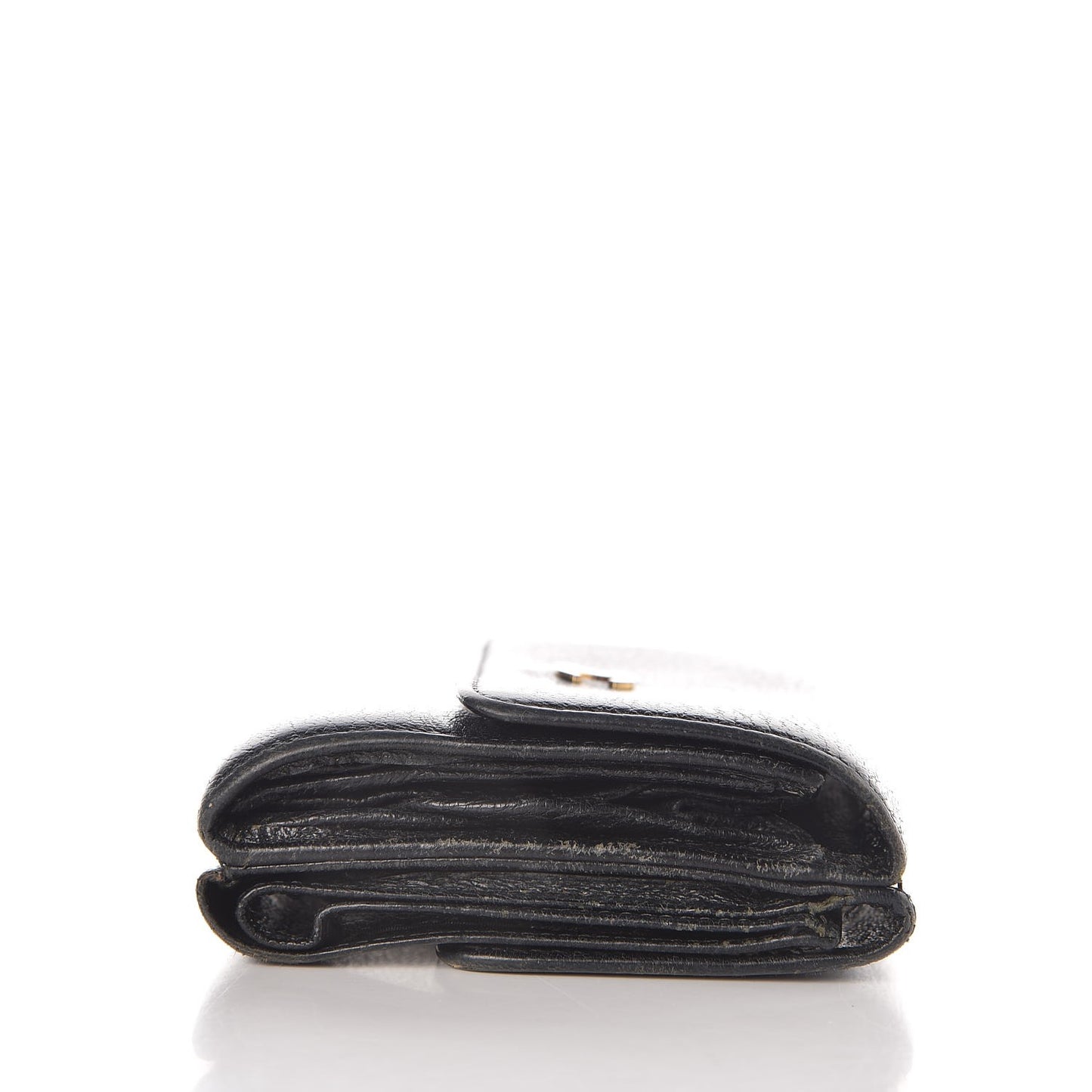 Goatskin Compact CC Wallet Black