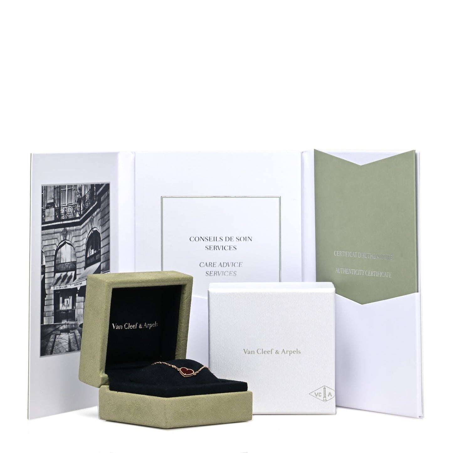 18K Rose Gold Carnelian Sweet Alhambra Heart Bracelet