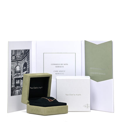 Van Cleef & Arpels 18K Rose Gold Carnelian Sweet Alhambra Heart Bracelet 7 of 7