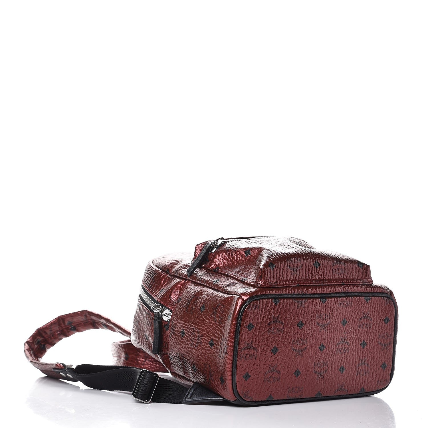 MCM Metallic Visetos Small Stark Backpack Scooter Red 4 of 8