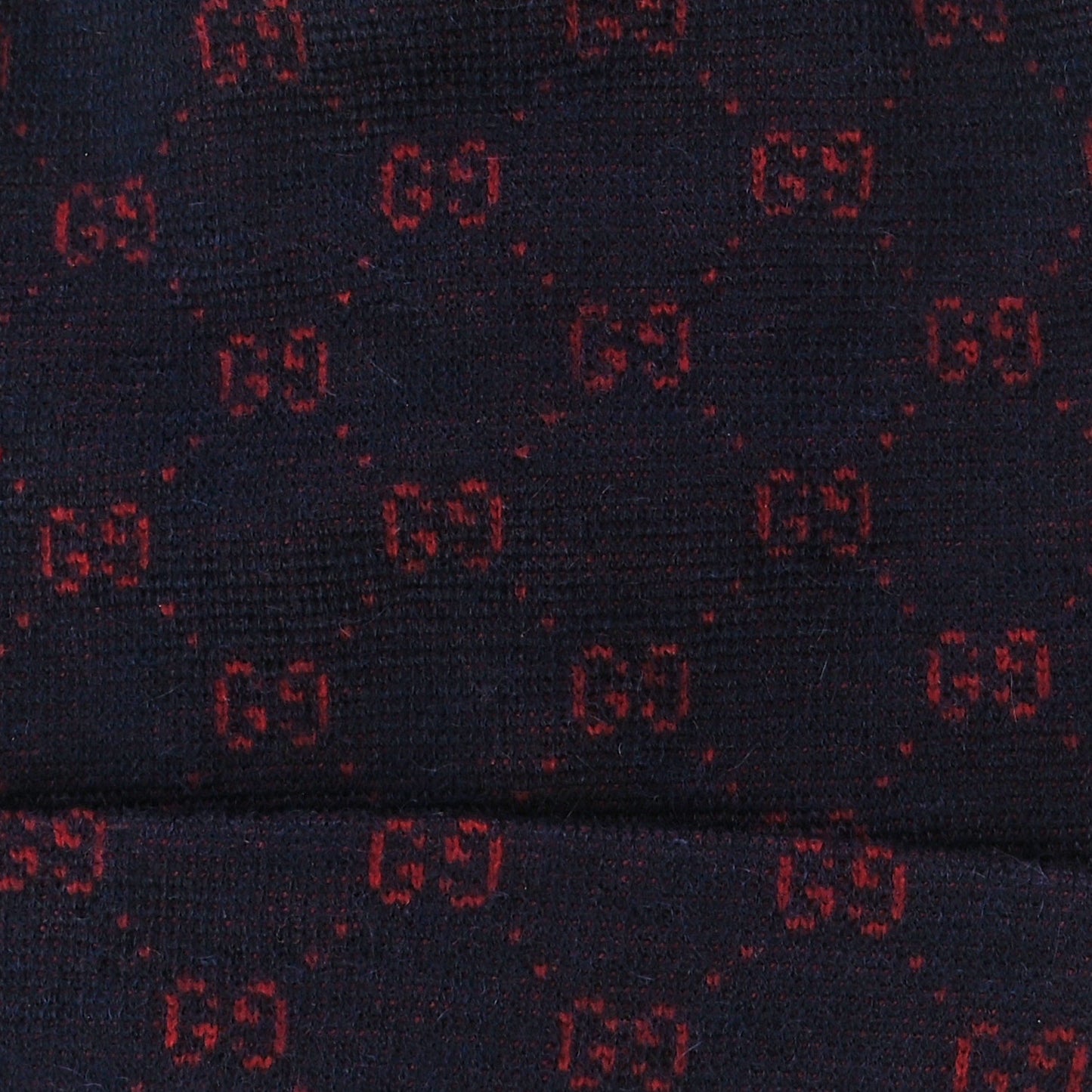 Wool Alpaca GG Monogram Beanie Hat M Navy