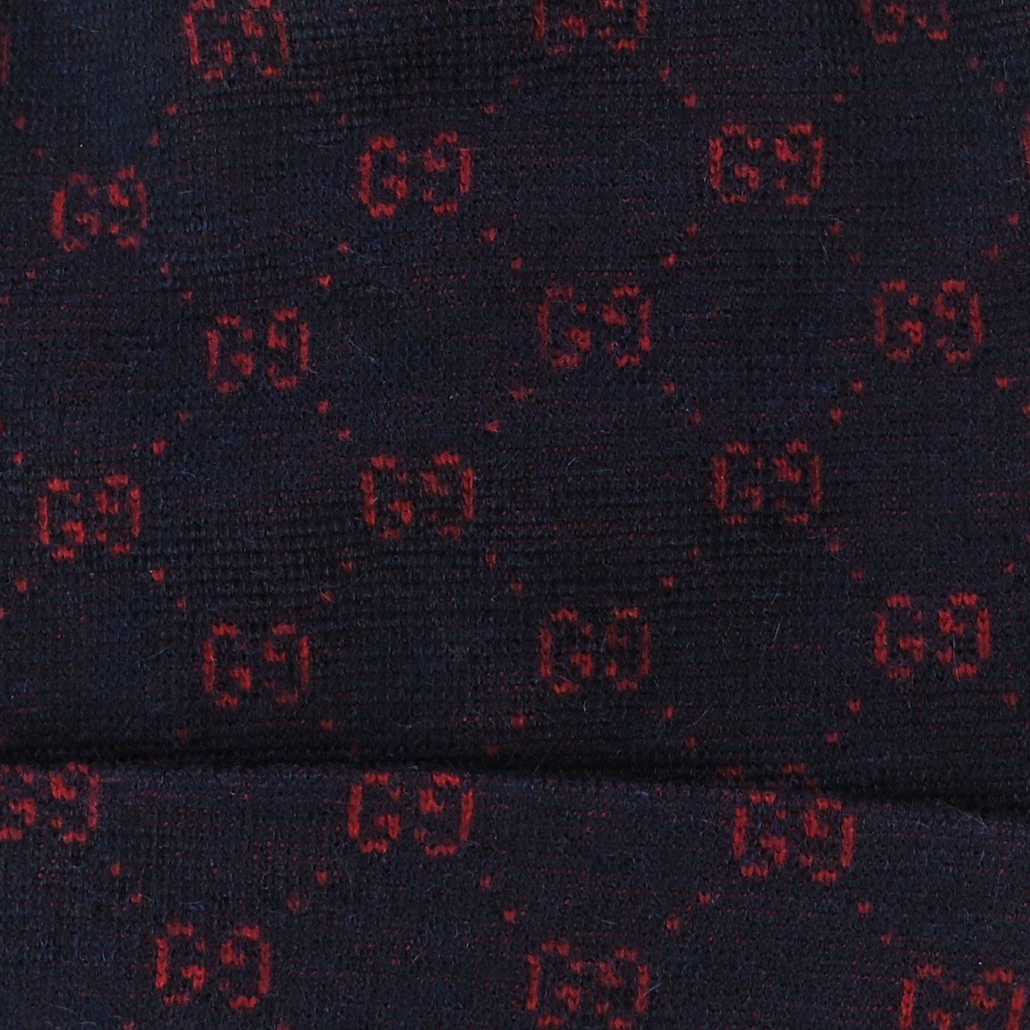 Gucci Wool Alpaca GG Monogram Beanie Hat M Navy 8 of 10