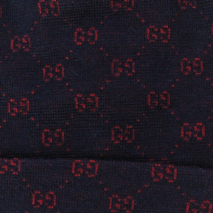 Gucci Wool Alpaca GG Monogram Beanie Hat M Navy 8 of 10