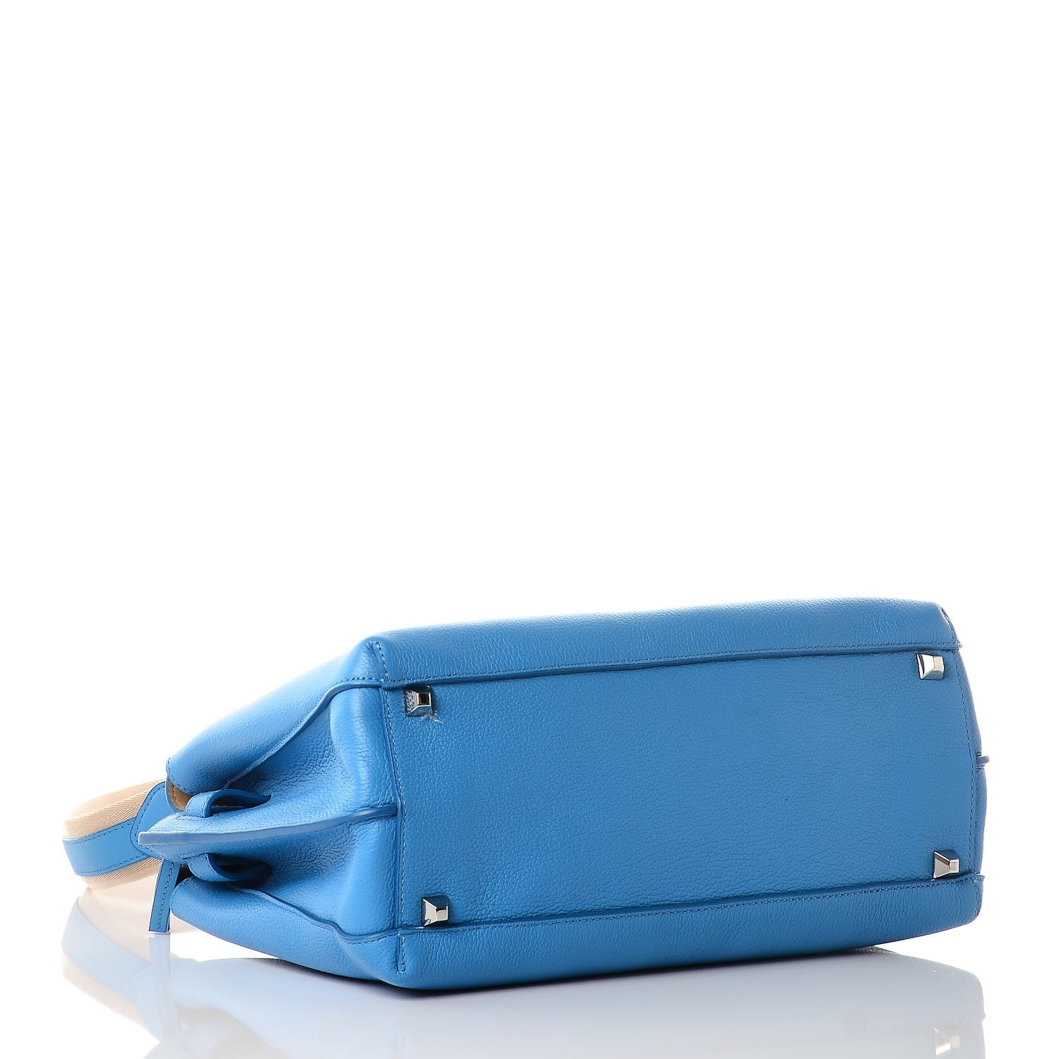 MCM Grained Calfskin Medium Milla Tote Tile Blue 4 of 9